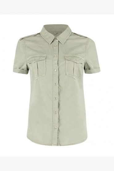 Red Button Dolly Blouse Tencel