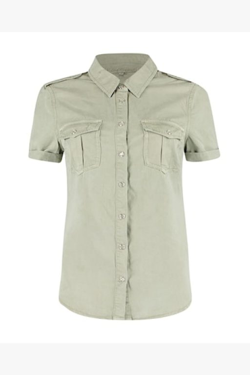 Red Button Dolly Blouse Tencel