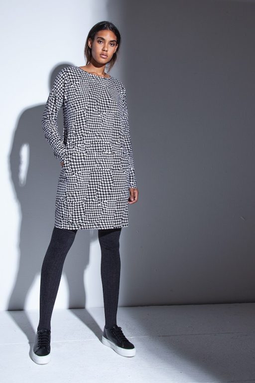 FUNKY STUFF Dress Daje Pied de Poule Leath